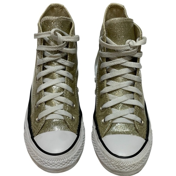 💥SALE💥CONVERSE WOMENS All-STAR CHUCK TAYLOR GOLD HIGHTOP SNEAKERS SZ 6 - Picture 3 of 12